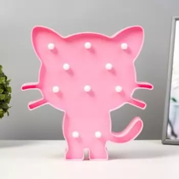 Ночник "Котенок" 10хLED батарейки 2АА МИКС 24х3х25,5 см RISALUX