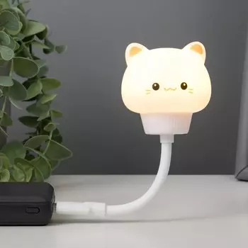 Подсветка для клавиатуры "Котенок" LED ночник USB белый 6,8х6х19 см RISALUX