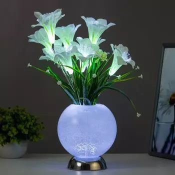 Ночник "Крокус" 9хLED 4000К белый 15х15х40см RISALUX