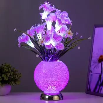 Ночник "Крокус" 9хLED 4000К розовый 15х15х40см RISALUX