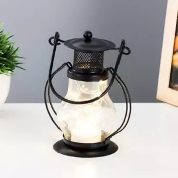 Фигурка светящаяся RISALUX «Лампа», LED-ночник, 1CR2032, чёрный, 10713 см