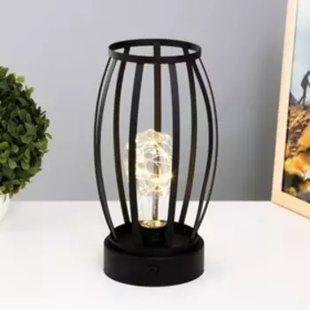 Ночник лофт 16461/1 LED от батареек 3хАА черный 14х14х25,5 см