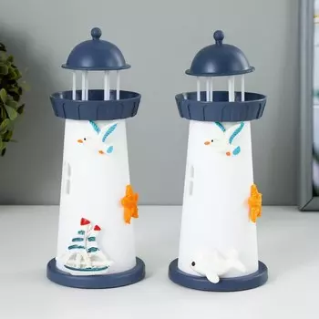 Ночник Морской маяк LED от батареек МИКС 7,5х7,5х17,5 см