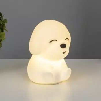 Ночник-мякиш "Собачка" LED от USB белый 12х10х14 см RISALUX