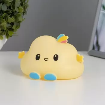 Фигурка светящаяся RISALUX «Облачко», LED-ночник, от батареек AG13, жёлтый, 12108 см