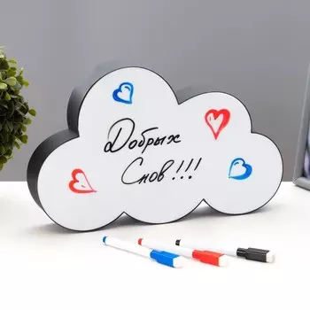 Ночник "Облачко" LED от батареек/USB бело-чёрный 19х30х5 см