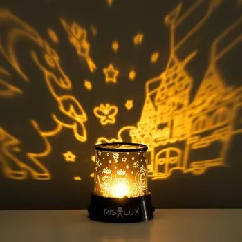 Ночник-проектор "Мир принцессы" LED USB/от батареек черный 10,8х10,8х11,5 см