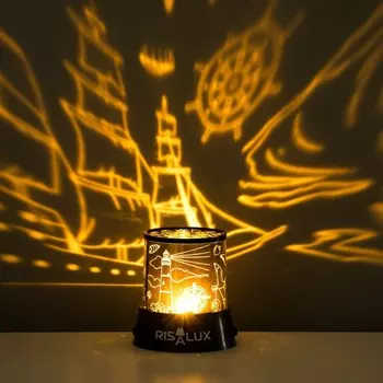 Ночник-проектор "Море" LED USB/от батареек черный 10,8х10,8х11,5 см RISALUX