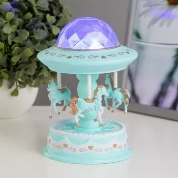 Ночник-проектор «Шапито» LED 3хLR=44 диско, крутится, голубой 101017 см RISALUX