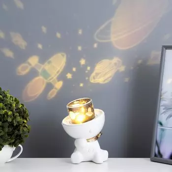 Ночник-проектор «Собачка» LED 2 Вт USB белый 111119 см RISALUX