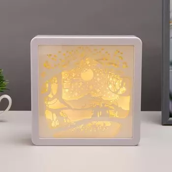 Ночник "Романтика под луной" LED от батареек 3хААА USB 16x4x16 см