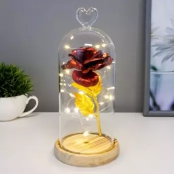 Ночник "Роза красная" LED 3AAA 8х8х17 см