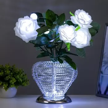 Ночник "Розы" 9хLED 4000К белый 20х20х49см RISALUX