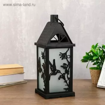 Ночник с эффектом огня "Колибри" 21хLED черный 13,5х13,5х38 см RISALUX