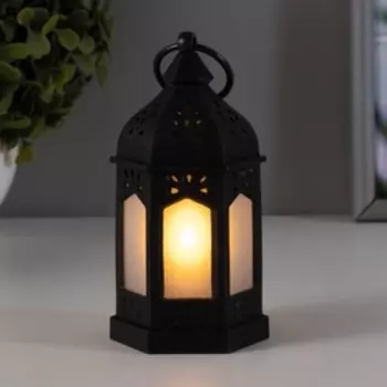 Ночник с эффектом живого пламени Фонарь LED от батареек черный 5,5х6,5х12,5 см