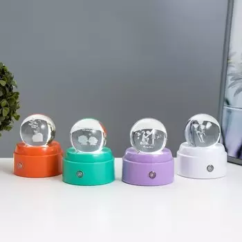 Фигурка светящаяся RISALUX «Шар», LED-ночник, USB, АКБ, 9911 см, МИКС
