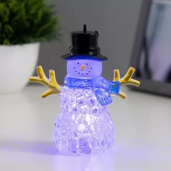 Ночник "Снеговичок" LED 1Вт RGB 3хLR44 прозрачный 8х8х10см RISALUX