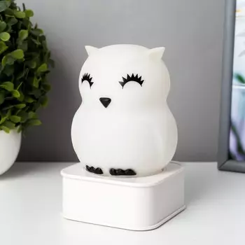 Ночник "Совушка" LED от USB/батареек 4хАА белый 9х9х15,5 см