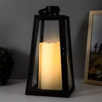 Ночник Свеча LED от батареек 3хААА черный 15,8х15,8х32,5 см