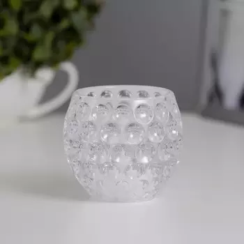 Светодиодная свеча в подсвечнике RISALUX «Стекло», ночник LED, от батареек 3LR44, 7.57.57 см