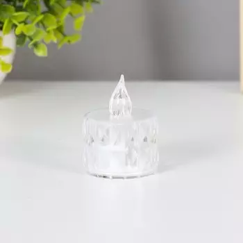 Светодиодная свеча, ночник LED RISALUX «Малютка», от батареек, прозрачный, 3LR41, 3.53.55 см