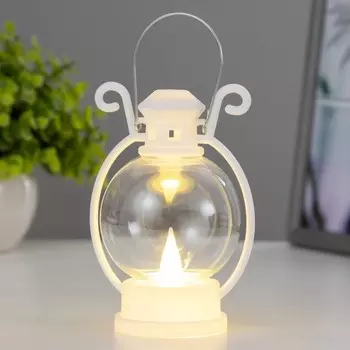 Ночник "Свечка в фонаре" 3хLR1130 белый 8х8х12 см RISALUX