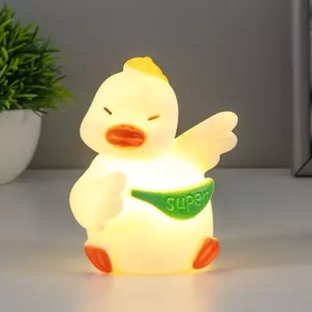 Фигурка светящаяся RISALUX «Танцор утка», LED-ночник, 1 Вт, 3LR44, белый, 5811 см