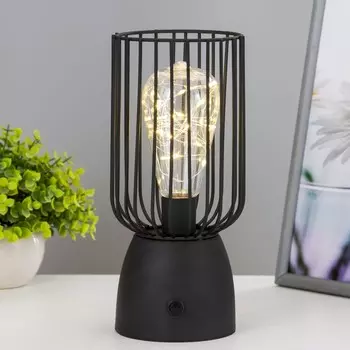 Ночник «Таса» от батареек 3хАА черный 9.6х,9.624 см RISALUX