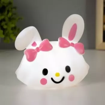 Ночник "Ушастик с бантиком" LED 1Вт 3хLR44 белый 14х7х12,5см