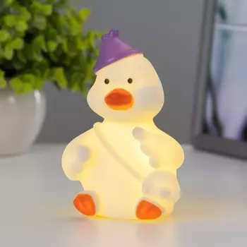 Фигурка светящаяся RISALUX «Уточка», LED-ночник, 2 Вт, от батареек 3LR44, белый, 6711 см