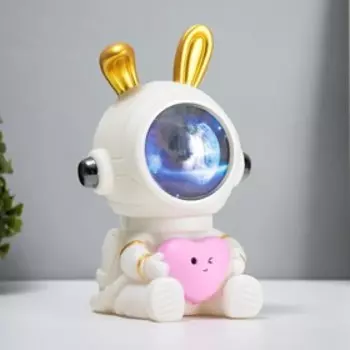 Ночник-увлажнитель Зайчик космонавт LED USB белый 12х12х18 см
