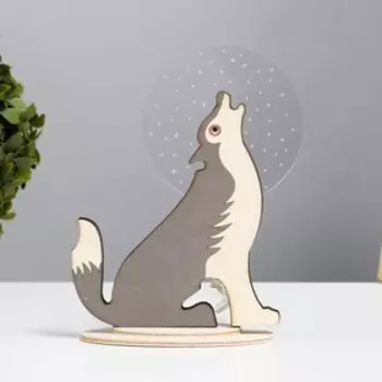 Фигурка световая RISALUX «Волк», 3D ночник, LED, USB, 15718.5 см