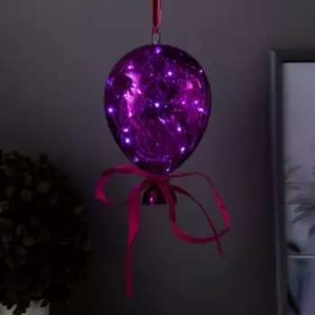 Ночник "Воздушный шар малиновый" от бат в компл 9,5х9,5х15 см