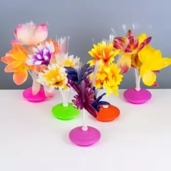 Ночник "Яркие цветы" LED от батареек 3АА h=22 см МИКС RISALUX