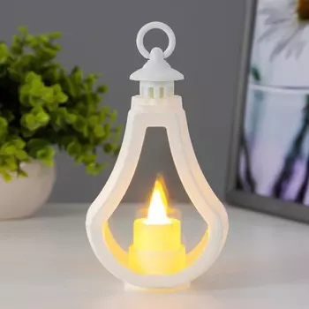 Светодиодная свеча в подсвечнике RISALUX «Замершая», ночник LED, 3LR1130, белый, 58.515 см