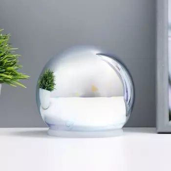 Ночник «Зеркальный шар любовь» LED RGB от батареек 2хАА хром 101010 см RISALUX
