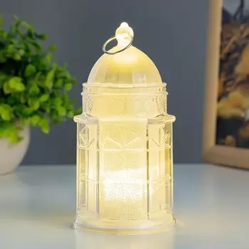 Фигурка светящаяся RISALUX «Зимняя башня», LED-ночник, от батареек 3LR1130, 6.56.513 см