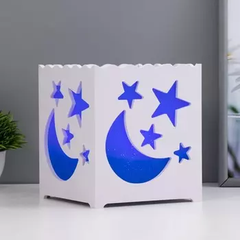 Ночник «Звездный» LED от батареек 3хААА USB синий 151515 см RISALUX