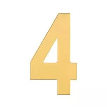 Номер дверной "4" MARLOK, металл, цвет золото