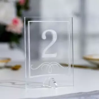 Номер на стол "Прямоугольный. 2", акрил, 8х5х11,5 см