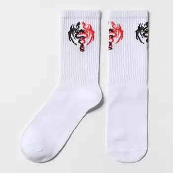 Носки белые «Дракон», р-р 25