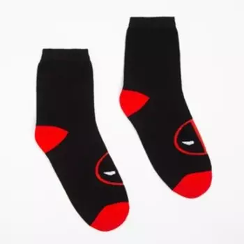 Носки "Дэдпул", цвет черный/красный, размер 25