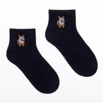 Носки детские Among Us, цвет чёрный, размер 22 (10-12 лет)