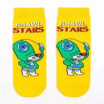 Носки детские Brawl Stars, цвет жёлтый, размер 14 (3-4 года)