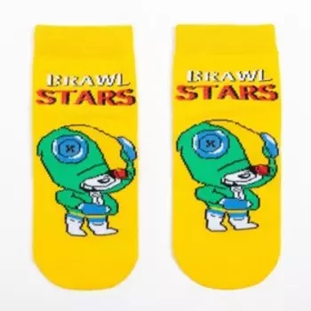 Носки детские Brawl Stars, цвет жёлтый, размер 22 (9-10 лет)