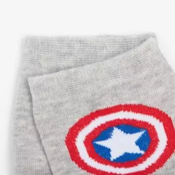 Носки детские "Captain America", цвет серый/черный, размер 16 (26-28)
