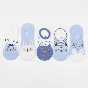 Носки детские, цвет белый/голубой МИКС, размер 18-20 (32-36)