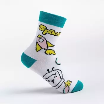 Носки детские, цвет белый/космос, размер 18