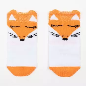 Носки детские, цвет белый/оранжевый, размер 10