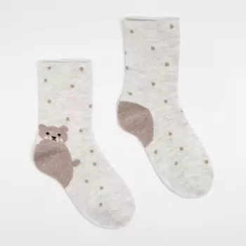 Носки детские кашемировые, цвет молочный, размер 14-16